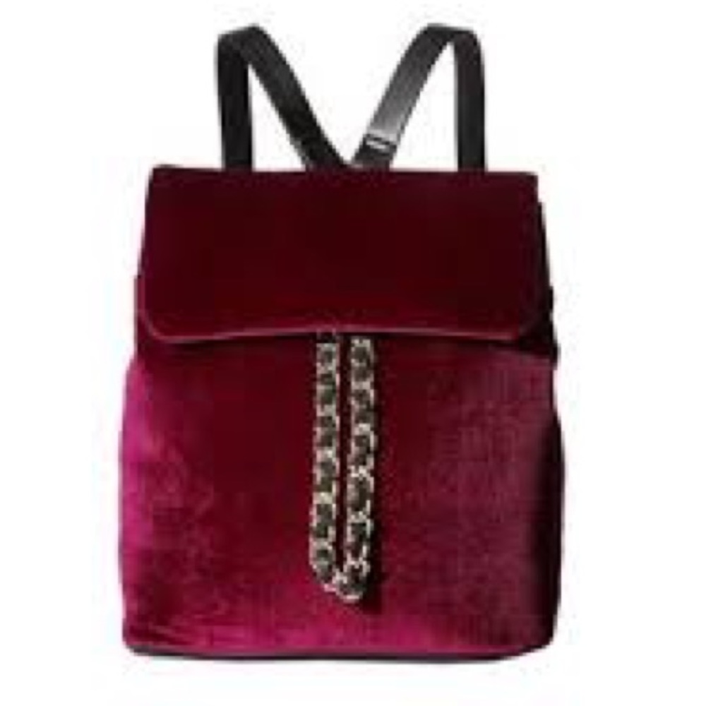 Steve Madden Velvet Burgundy Mini Backpack